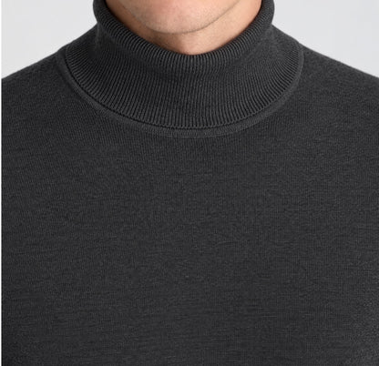 Remus Uomo Stone Long Sleeve Roll Neck Sweater - Grey