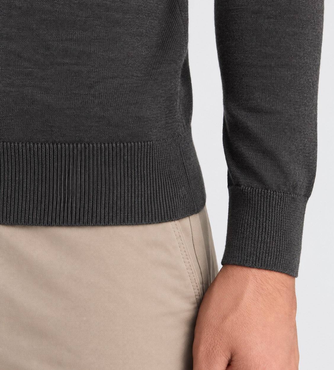 Remus Uomo Stone Long Sleeve Roll Neck Sweater - Grey