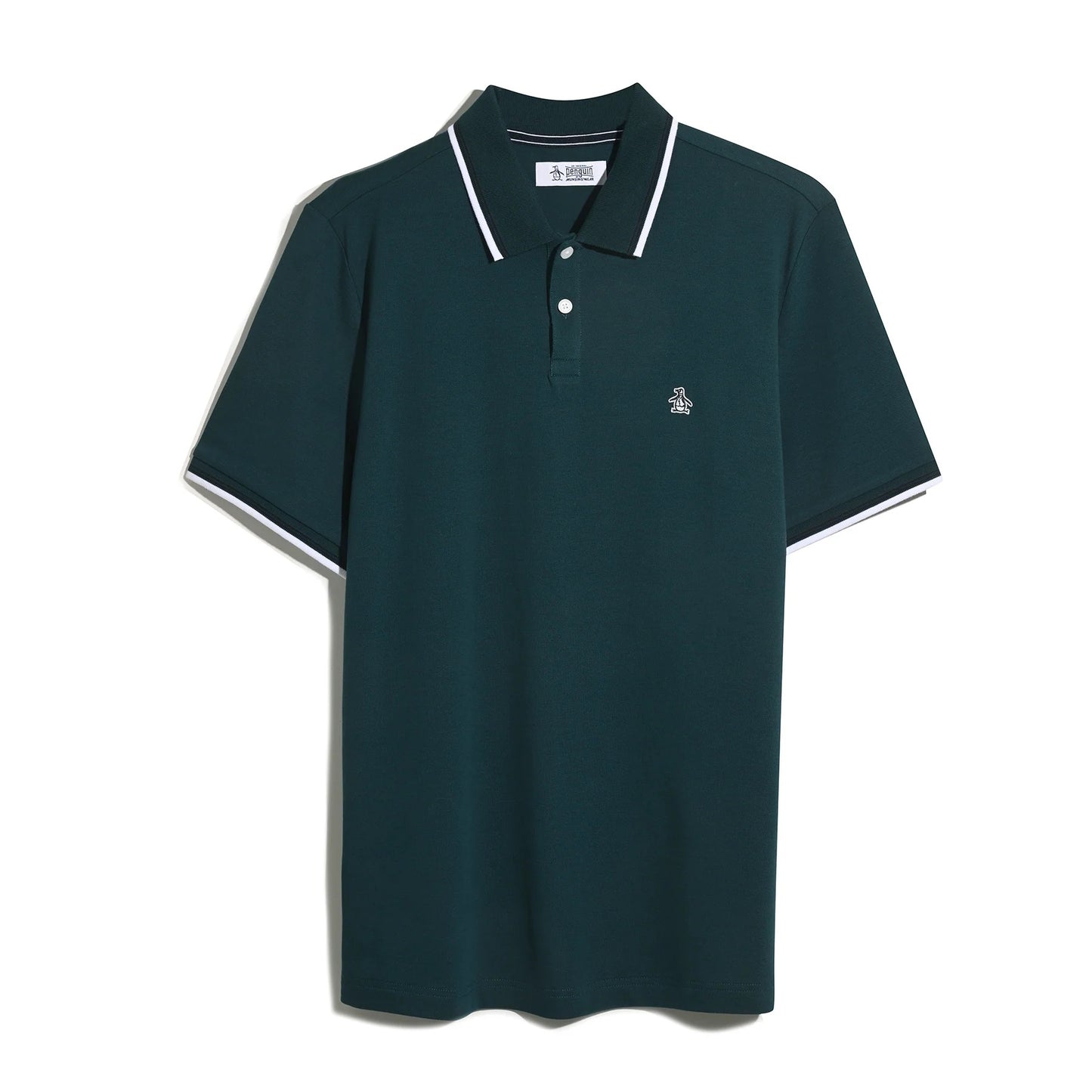 Original Penguin Sticker Pete Tipped Pique Polo Shirt - Reflecting Pond