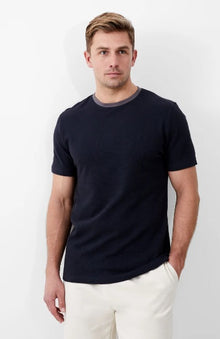 French Connection Crew Neck Popcorn T-Shirt - Navy/Grey