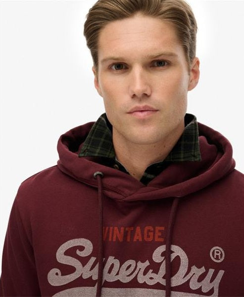 Superdry Vintage Logo Duo Classic Hoodie - Port Red