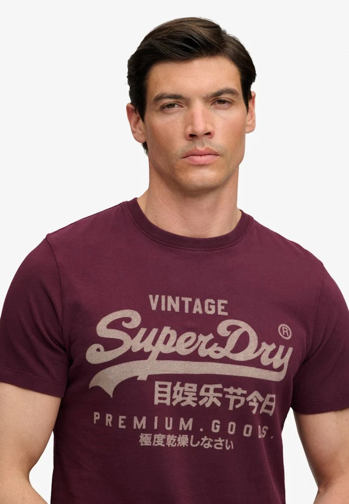 Superdry Vintage Logo Classic T-Shirt - Port Red