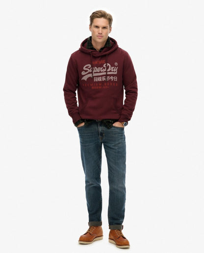 Superdry Vintage Logo Duo Classic Hoodie - Port Red