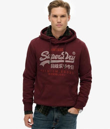 Superdry Vintage Logo Duo Classic Hoodie - Port Red