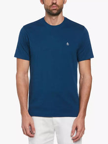 Original Penguin Pin Point Embroidered Logo T-Shirt - Poseidon Blue