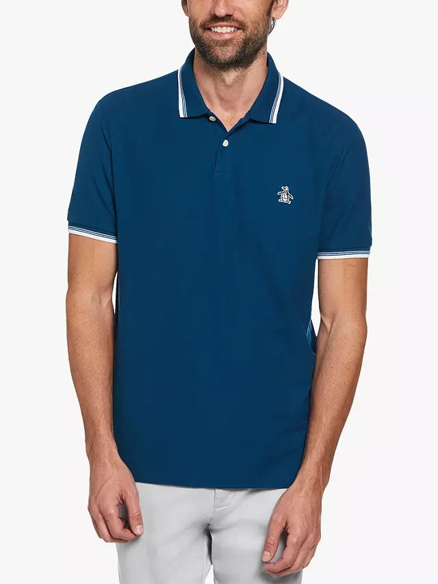 Original Penguin Organic Cotton Tipped Polo Shirt - Poseidon Blue