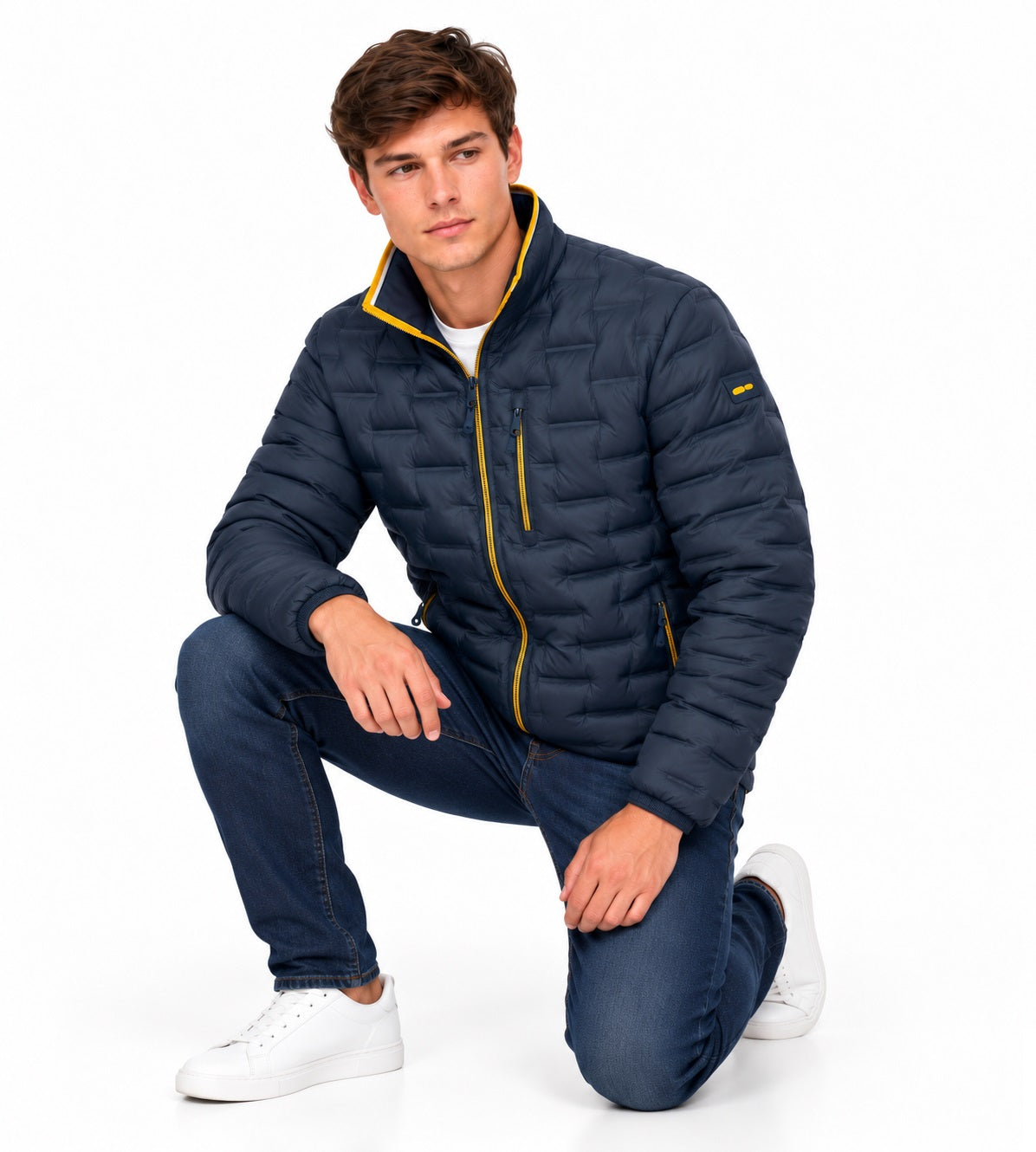 Dario Beltran Light Weight Puffer Jacket - Navy