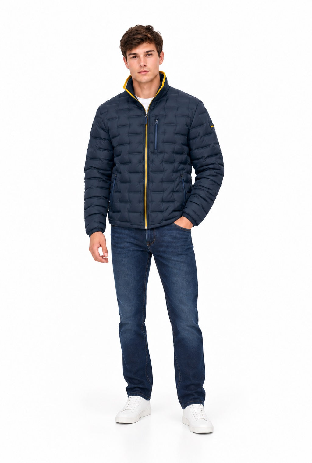 Dario Beltran Light Weight Puffer Jacket - Navy