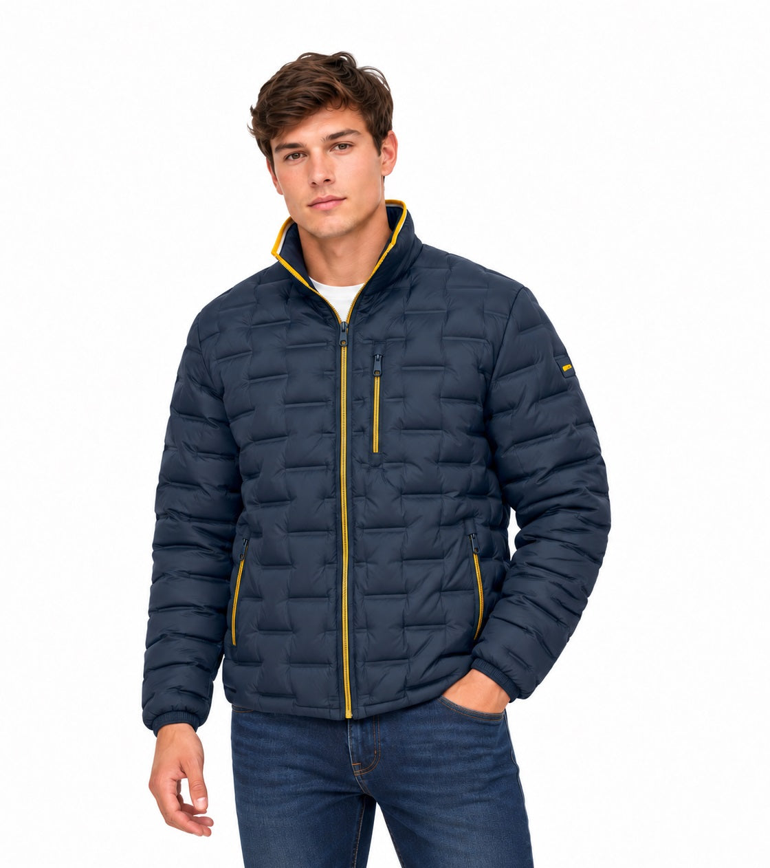 Dario Beltran Light Weight Puffer Jacket - Navy