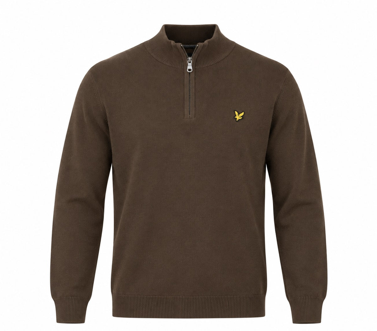 Lyle & Scott Cotton Merino Quarter Zip - Espresso