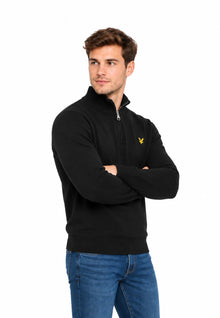 Lyle & Scott Cotton Merino Quarter Zip - Jet Black