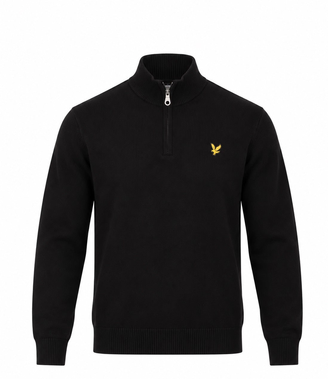 Lyle & Scott Cotton Merino Quarter Zip - Jet Black