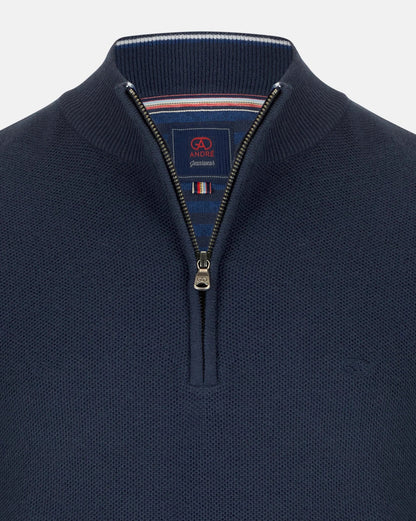 Andre Madrid Half Zip Sweater - Navy