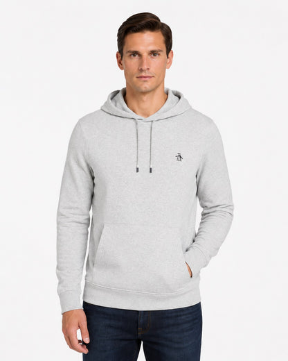 Original Penguin Sticker Pete Fleece Pullover Hoodie - Rain Heather