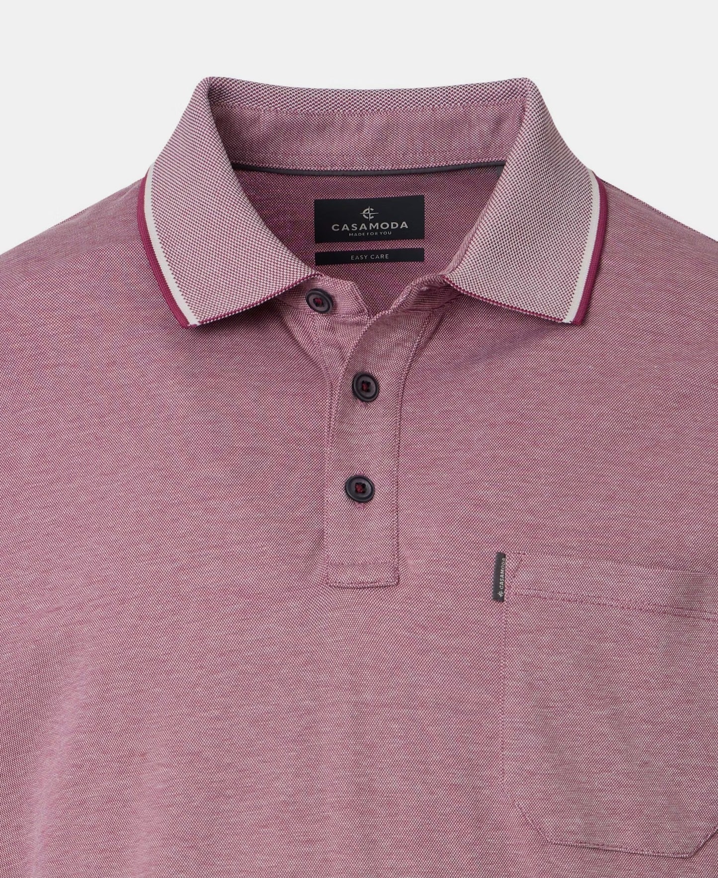Casa Moda Short Sleeve Polo Shirt 438 - Light Red