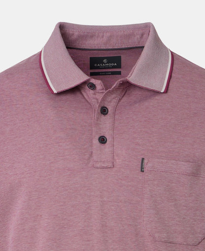 Casa Moda Short Sleeve Polo Shirt 438 - Light Red