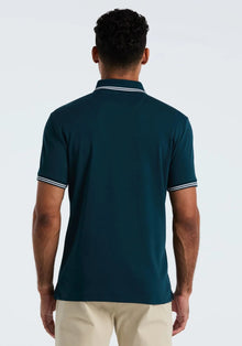 Original Penguin Sticker Pete Pique Polo Shirt - Reflecting Pond
