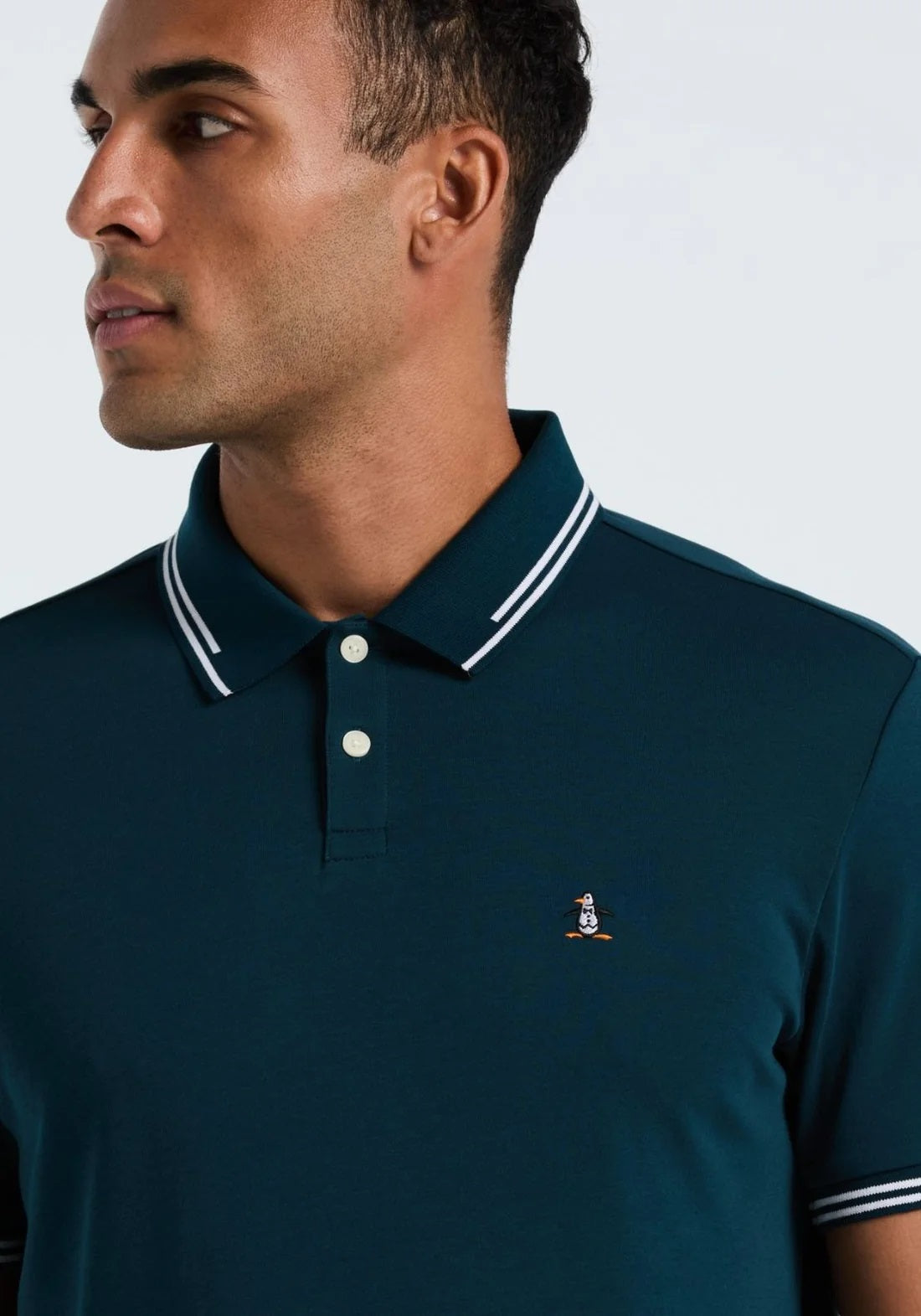Original Penguin Sticker Pete Pique Polo Shirt - Reflecting Pond