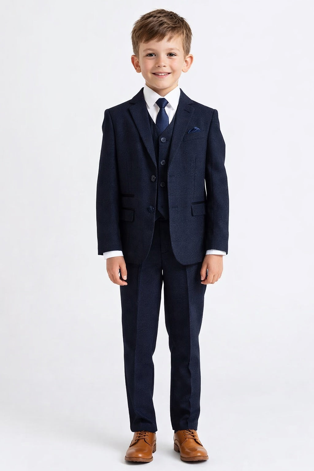 Boys Device Tailored Fit Regent 3 Piece Suit - Navy