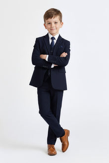 Boys Device Tailored Fit Regent 3 Piece Suit - Navy