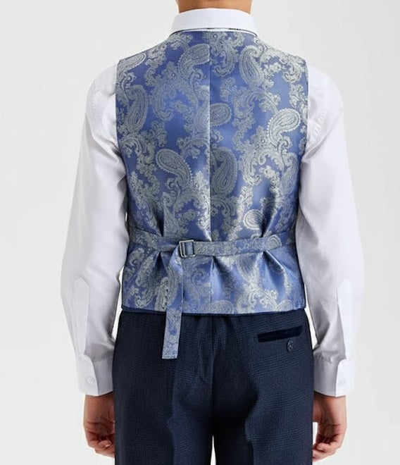 Boys Device Tailored Fit Regent 3 Piece Suit - Navy