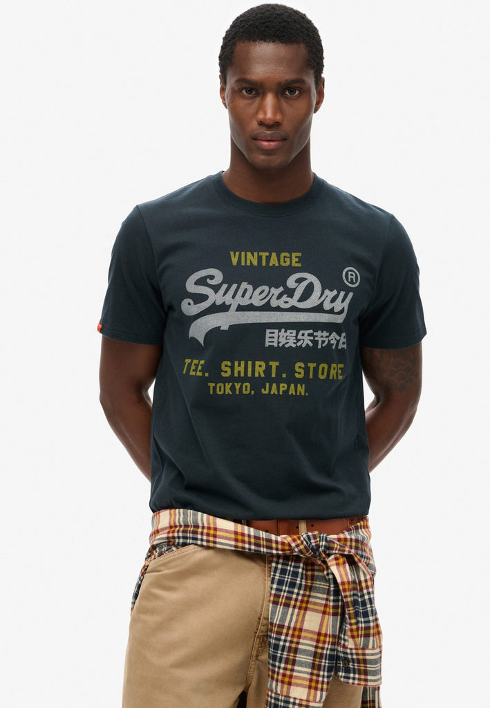 Superdry Vintage Logo Heritage Relaxed T-Shirt - Eclipse Navy