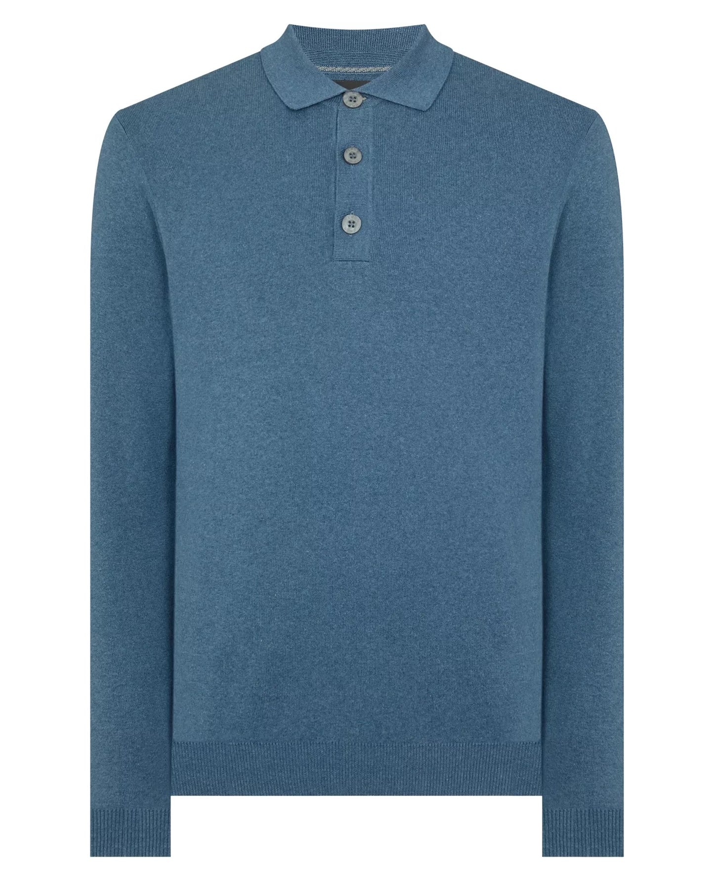 Remus Uomo Long Sleeve 3 Button Sweater - Dark Blue
