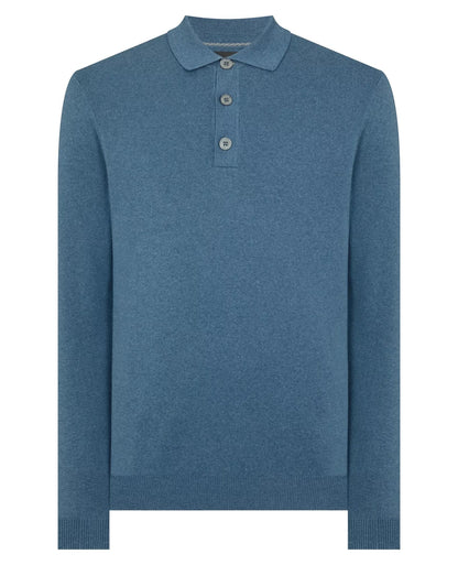 Remus Uomo Long Sleeve 3 Button Sweater - Dark Blue