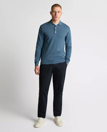 Remus Uomo Long Sleeve 3 Button Sweater - Dark Blue