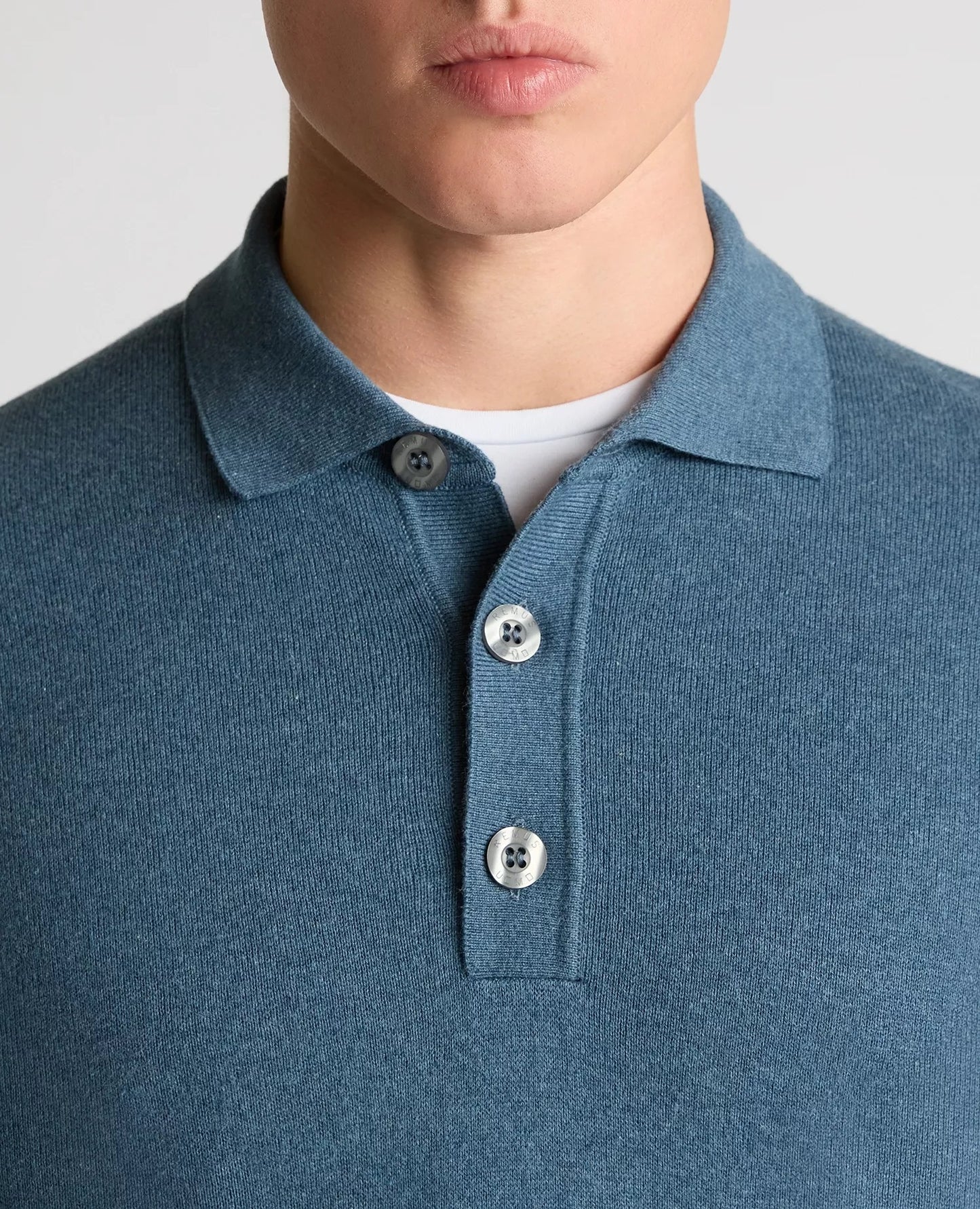 Remus Uomo Long Sleeve 3 Button Sweater - Dark Blue