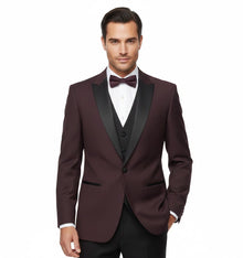 Remus Uomo Russo Slim Fit Tuxedo Jacket - Dark Red