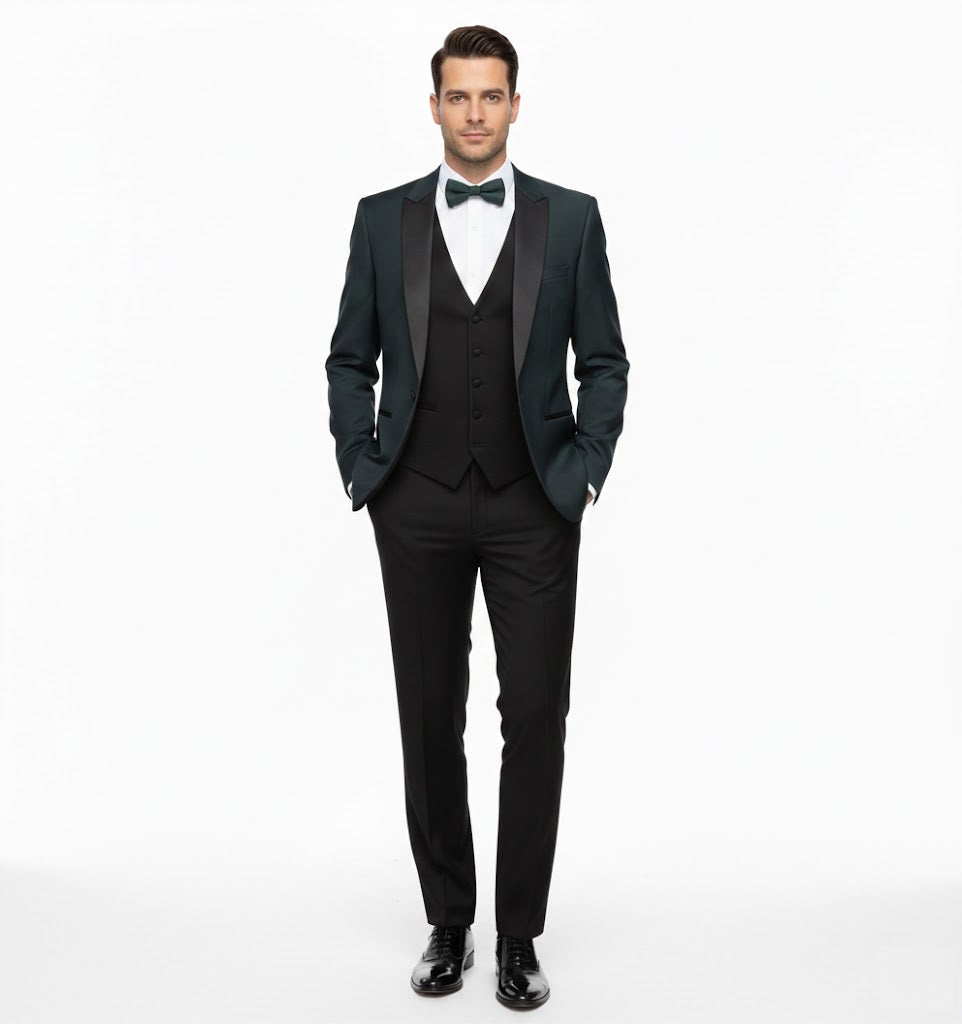 Remus Uomo Russo Slim Fit Tuxedo Jacket - Dark Green