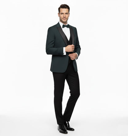 Remus Uomo Russo Slim Fit Tuxedo Jacket - Dark Green