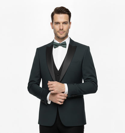 Remus Uomo Russo Slim Fit Tuxedo Jacket - Dark Green
