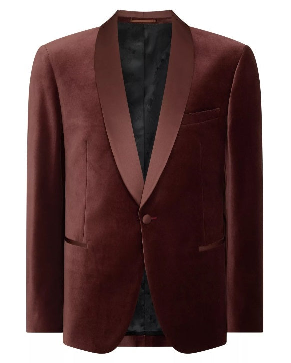 Remus Uomo Romeo Slim Fit Tuxedo Jacket - Dark Red