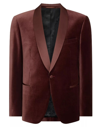 Remus Uomo Romeo Slim Fit Tuxedo Jacket - Dark Red
