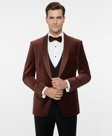 Remus Uomo Romeo Slim Fit Tuxedo Jacket - Dark Red