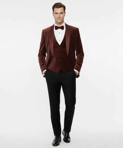 Remus Uomo Romeo Slim Fit Tuxedo Jacket - Dark Red
