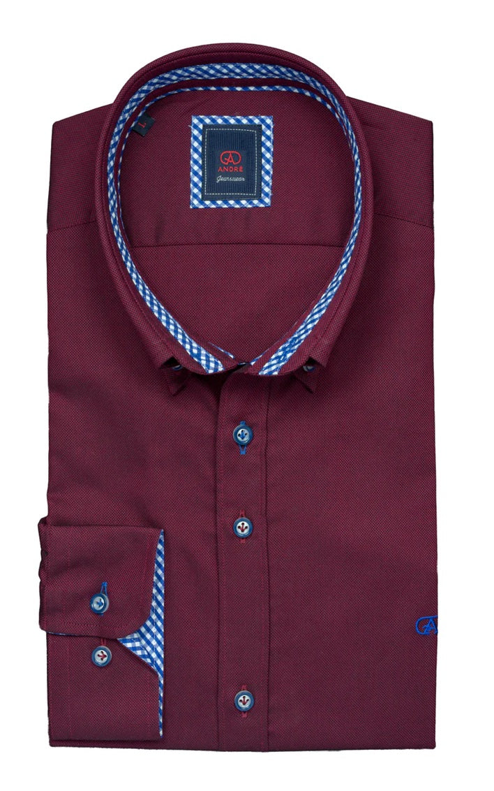 Andre Rhine Long Sleeve Casual Shirt - Burgundy