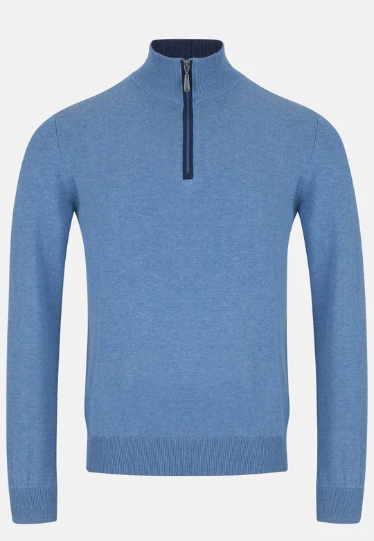 6th Sense Harry Half Zip Sweater - Riverside