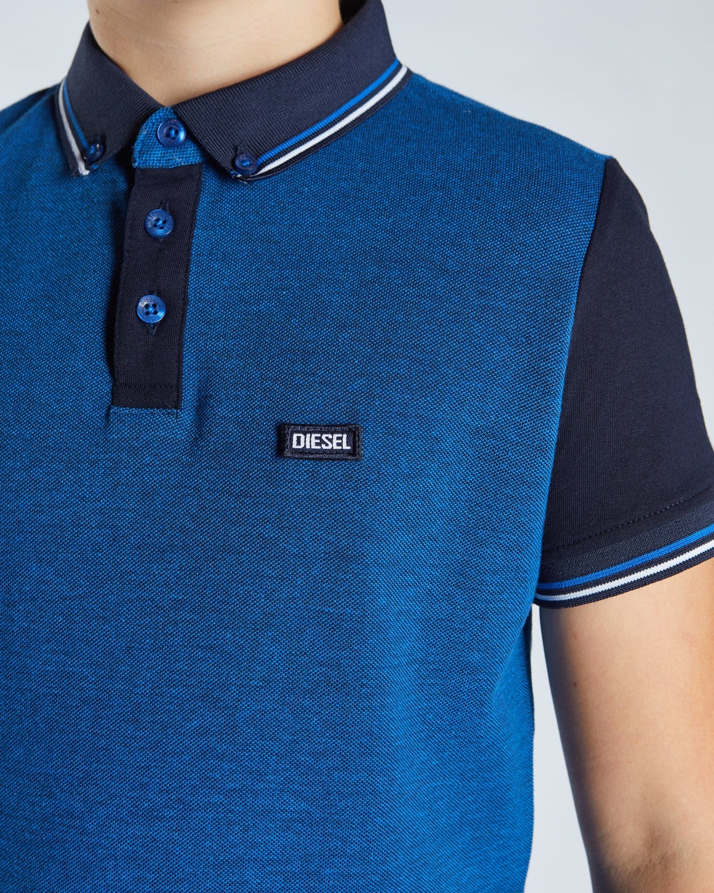 Boys Diesel Robinson Birdseye Polo Shirt - Blue/Navy