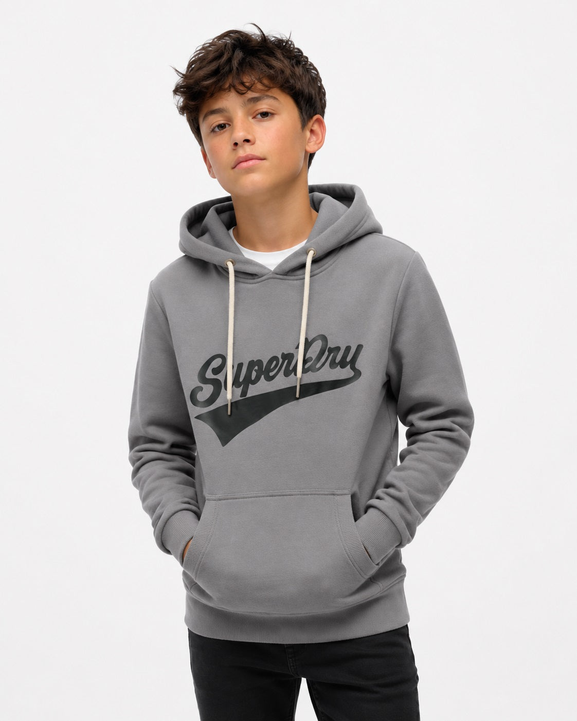 Superdry Unisex Super Athletics Hoodie - Rock Dark Grey