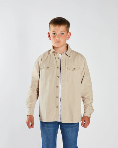 Boys Diesel Rowan Over Shirt - Sand