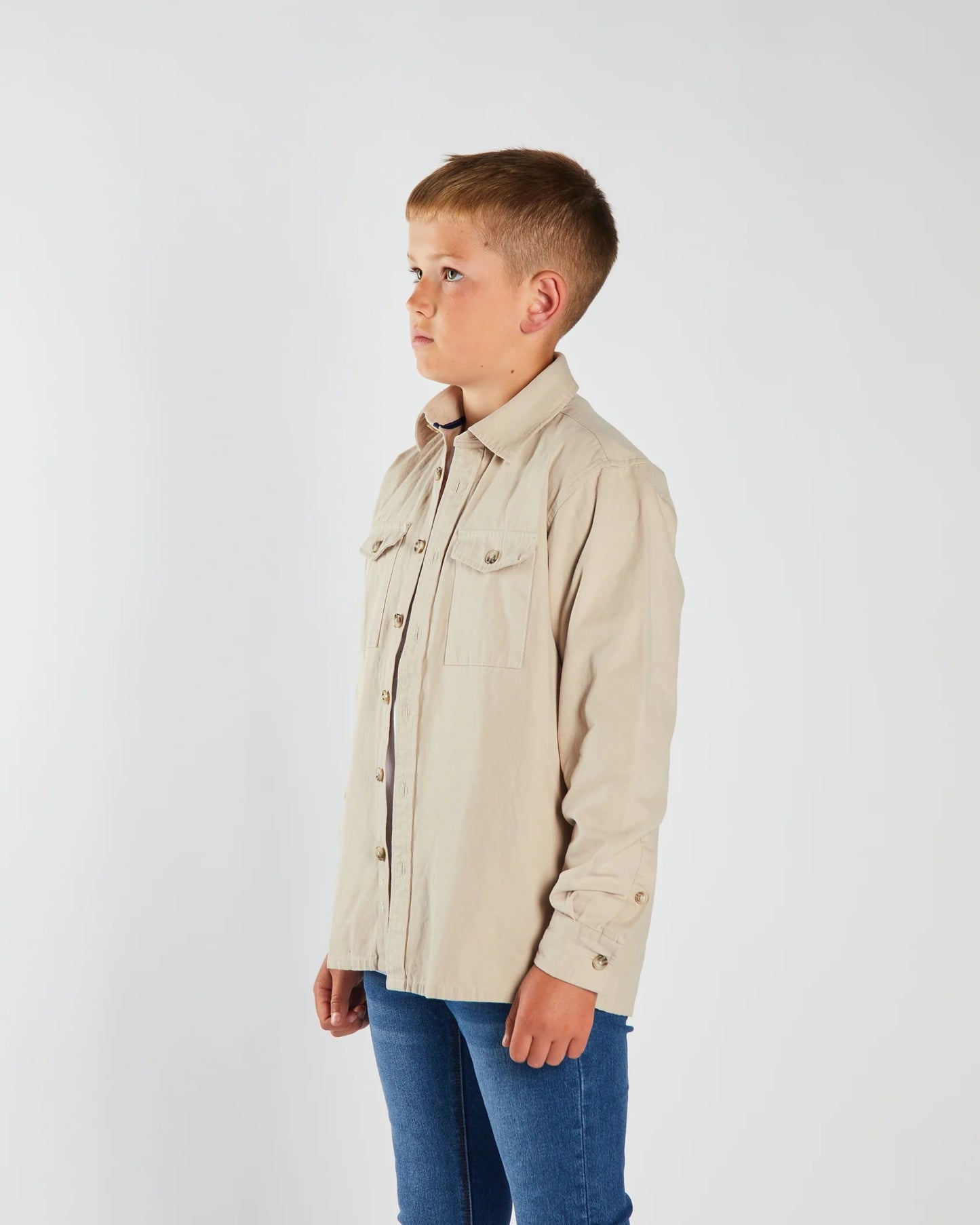 Boys Diesel Rowan Over Shirt - Sand