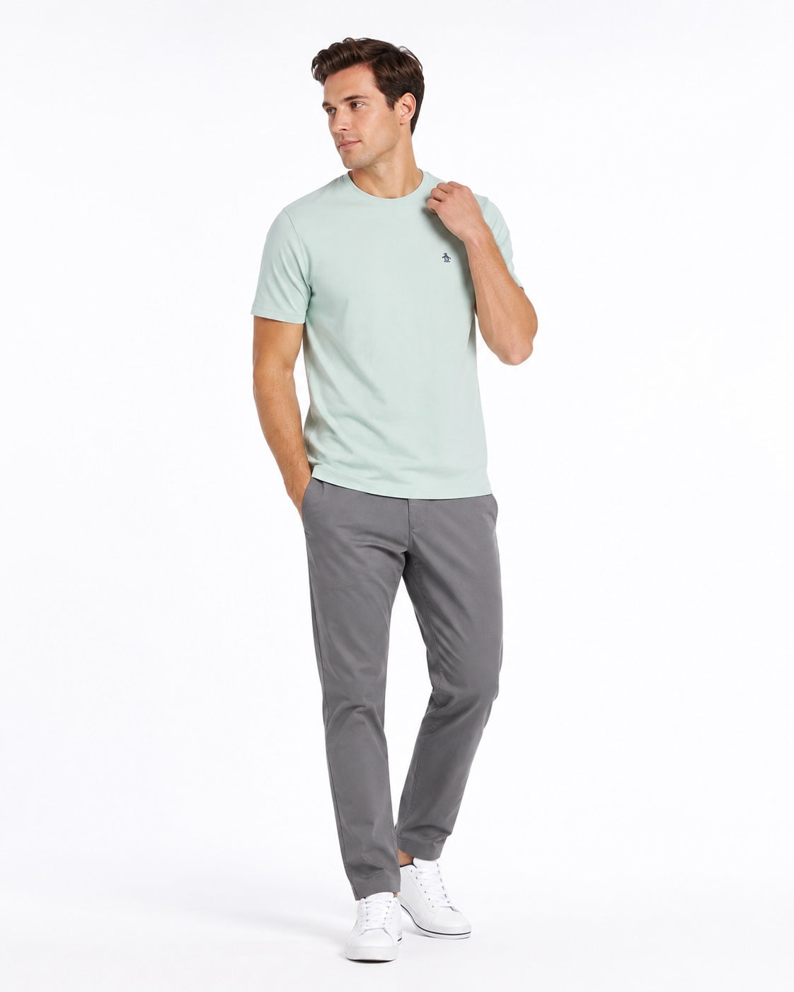 Original Penguin Embroidred Pete T-Shirt - Silt Green