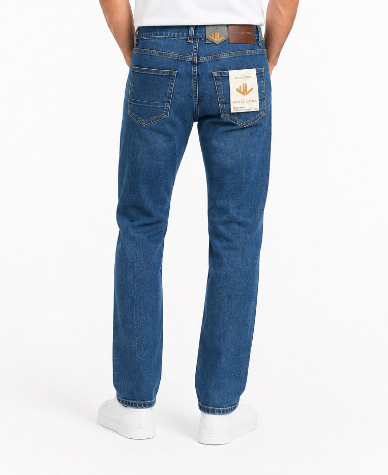 White Label Trent Tpaered Fit Stretch Jean - Mid Blue