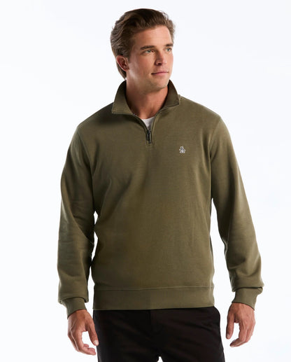 Original Penguin Sticker Pete Half Zip Sweatshirt - Dusty Olive