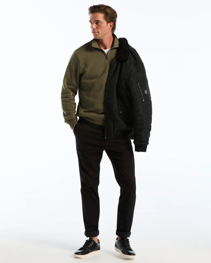 Original Penguin Sticker Pete Half Zip Sweatshirt - Dusty Olive
