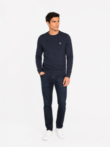 Original Penguin Sticker Pete Fleece Sweatshirt - Dark Sapphire