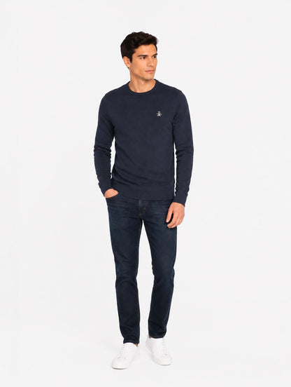Original Penguin Sticker Pete Fleece Sweatshirt - Dark Sapphire